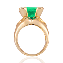 emerald, ring, diamonds, Gallery of Diamonds, Newport Beach, Jewelry, Vintage, Estate, Custom, Ring, Emerald, Diamonds, 14K, Yellow Gold