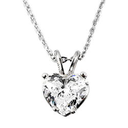 heart, diamond, pendant, necklace, Gallery of Diamonds, Newport Beach, Jewelry, Vintage, Estate, Custom, Pendant, Necklace, 14K, White Gold, Heart-Shaped, Diamond, Solitaire, Classic
