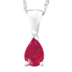 pendant, necklace, ruby, Gallery of Diamonds, Newport Beach, Jewelry, Vintage, Estate, Custom, Necklace, Pendant, Ruby, Pear, White Gold, 14K